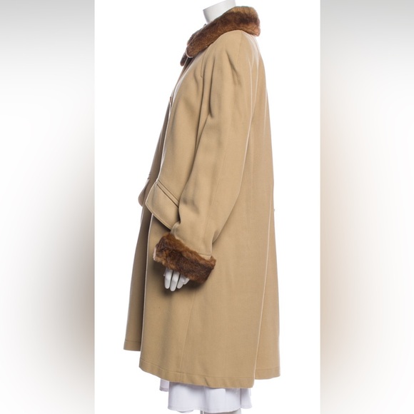 Marisa Minicucci Fur Trim Trench Coat Size 8 - Picture 11 of 12